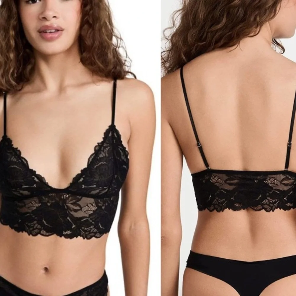(B32) Free People‎ Black Combo Everyday Lace Longline Bralette, Size XS, NWOT